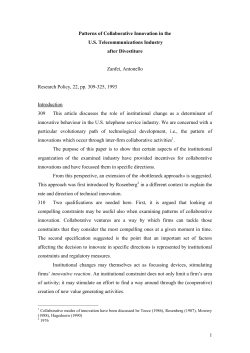 Patterns of Collaborative Innovation in the U.S. Telecommunications