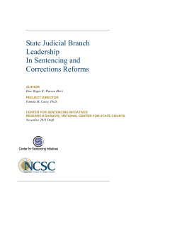 State Judicial Branch Leadership In Sentencing and Corrections