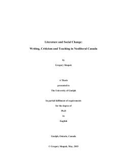 Literature and Social Change: Writing, Criticism and