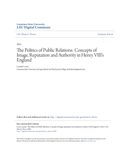 The Politics of Public Relations: Concepts of Image, Reputation and