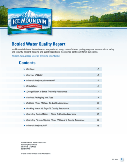 Ice Mountain Quality Report - Nestle Waters North America