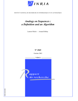 Analogy on Sequences : a Definition and an Algorithm
