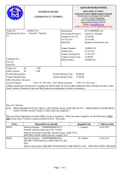 Tender No - Mazagon Dock Shipbuilders Limited