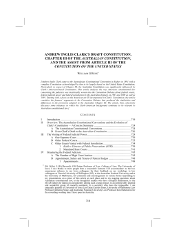 andrew inglis clark`s draft constitution, chapter iii of the australian