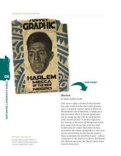 Alain LeRoy Locke Harlem Essay