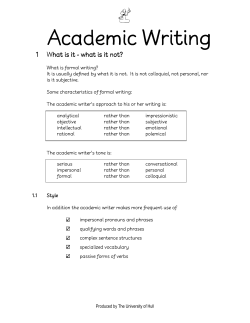 Academic Writing Academic Writing