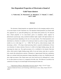 Size Dependent Properties of Electronic d-band of Gold Nano