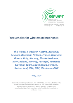 Frequencies for wireless microphones.