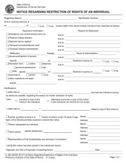 Notice Regarding Restriction of Rights