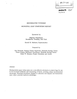MUNICIPAL LEAF COMPOSTKNG REPORT by