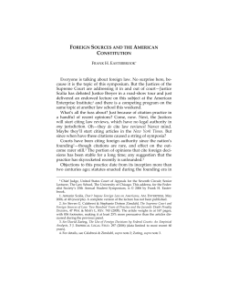 FOREIGN SOURCES AND THE AMERICAN CONSTITUTION