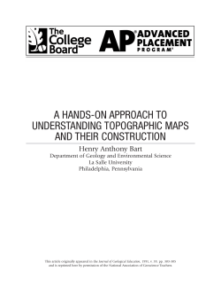 a hands-on approach to understanding topographic maps and their