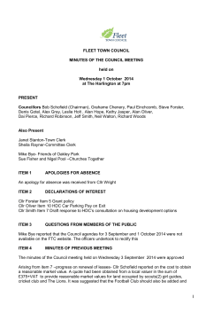 1st October 2014 - Fleet Town Council