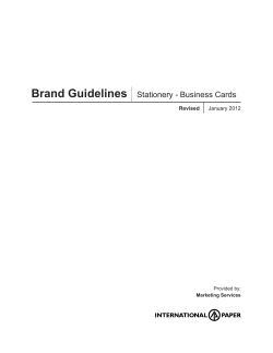 Brand Guidelines Stationery - Business Cards
