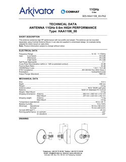 11GHz TECHNICAL DATA ANTENNA 11GHz 0.6m HIGH