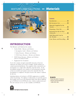 MIXTURES AND SOLUTIONS Materials