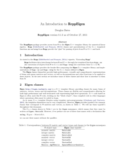 An Introduction to RcppEigen (PDF Available)