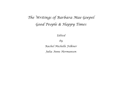 The Writings of Barbara Mae Goepel Good People