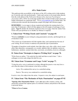 APA: Made Easier - Union University