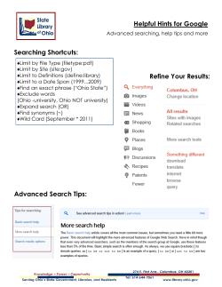 Search Smarter with Google - STATE OF OHIO TRAINING