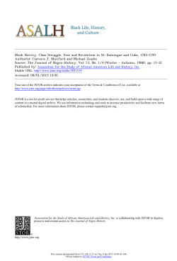 Black Slavery, Class Struggle, Fear and Revolution in St. Domingue