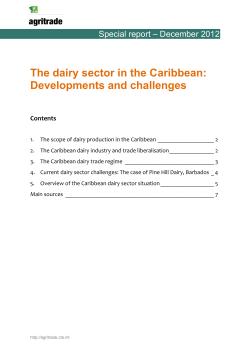 The dairy sector in the Caribbean: Developments and