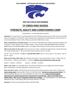 CY-CREEK HIGH SCHOOL STRENGTH, AGILITY AND
