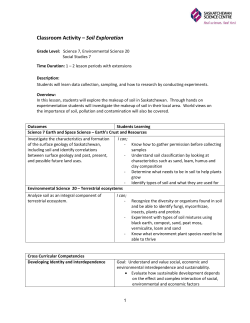 Classroom Activity &ndash; Soil Exploration