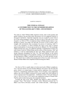 the eternal female a contribution to the gendered readings of william