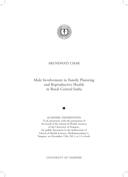 Male Involvement in Family Planning and Reproductive Health in