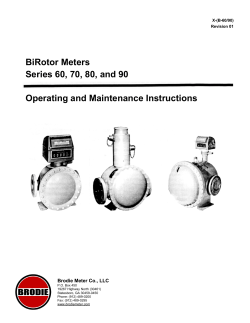 BiRotor Meters Series 60, 70, 80, and 90 Operating