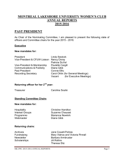 MONTREAL LAKESHORE UNIVERSITY WOMEN`S CLUB ANNUAL