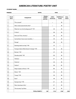 AMERICAN LITERATURE: POETRY UNIT