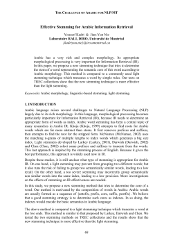 Effective stemming for Arabic information retrieval - RALI