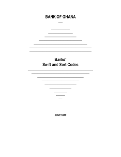 BANK OF GHANA Banks` Swift and Sort Codes