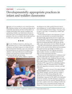Developmentally appropriate practices in infant and toddler