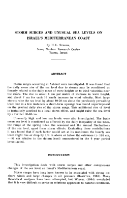 storm surges and unusual sea levels on israel`s mediterranean coast