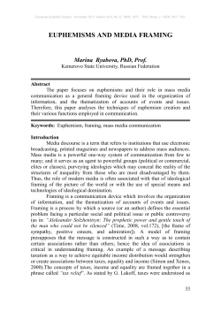 euphemisms and media framing - European Scientific Journal