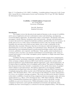 Credibility: A multidisciplinary framework.