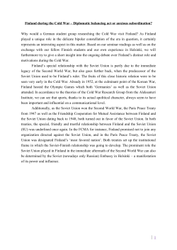 Finland during the Cold War &ndash; Finlandisation