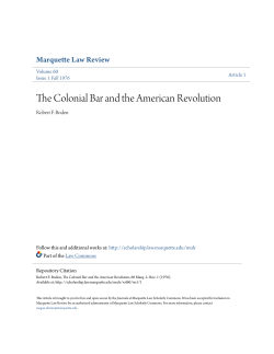 The Colonial Bar and the American Revolution