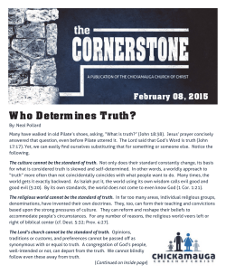 Who Determines Truth? - Chickamauga Church of Christ