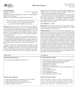 Differential Calculus