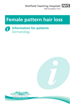 Female pattern hair loss - Sheffield Teaching Hospital