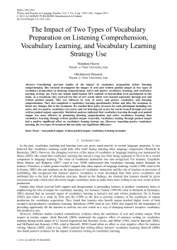 The Impact of Two Types of Vocabulary Preparation on Listening