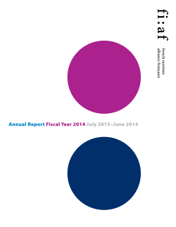 Annual Report Fiscal Year 2014 July 2013&ndash;June 2014