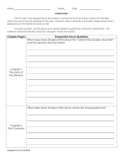 Chapter/Pages Perspective Focus Questions Chapter 1 The Land of