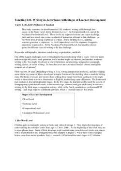 Teaching EFL Writing in Accordance with Stages of Learner