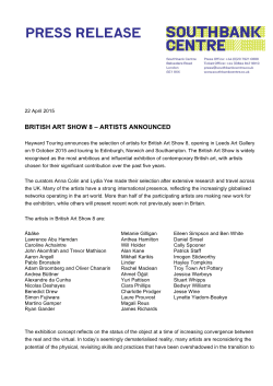 british art show 8 – artists announced
