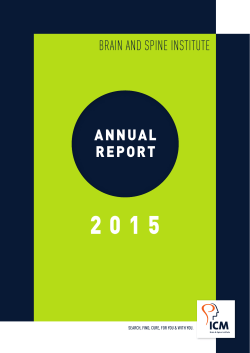 annual report - Institut du Cerveau et de la Moelle Epini&egrave;re